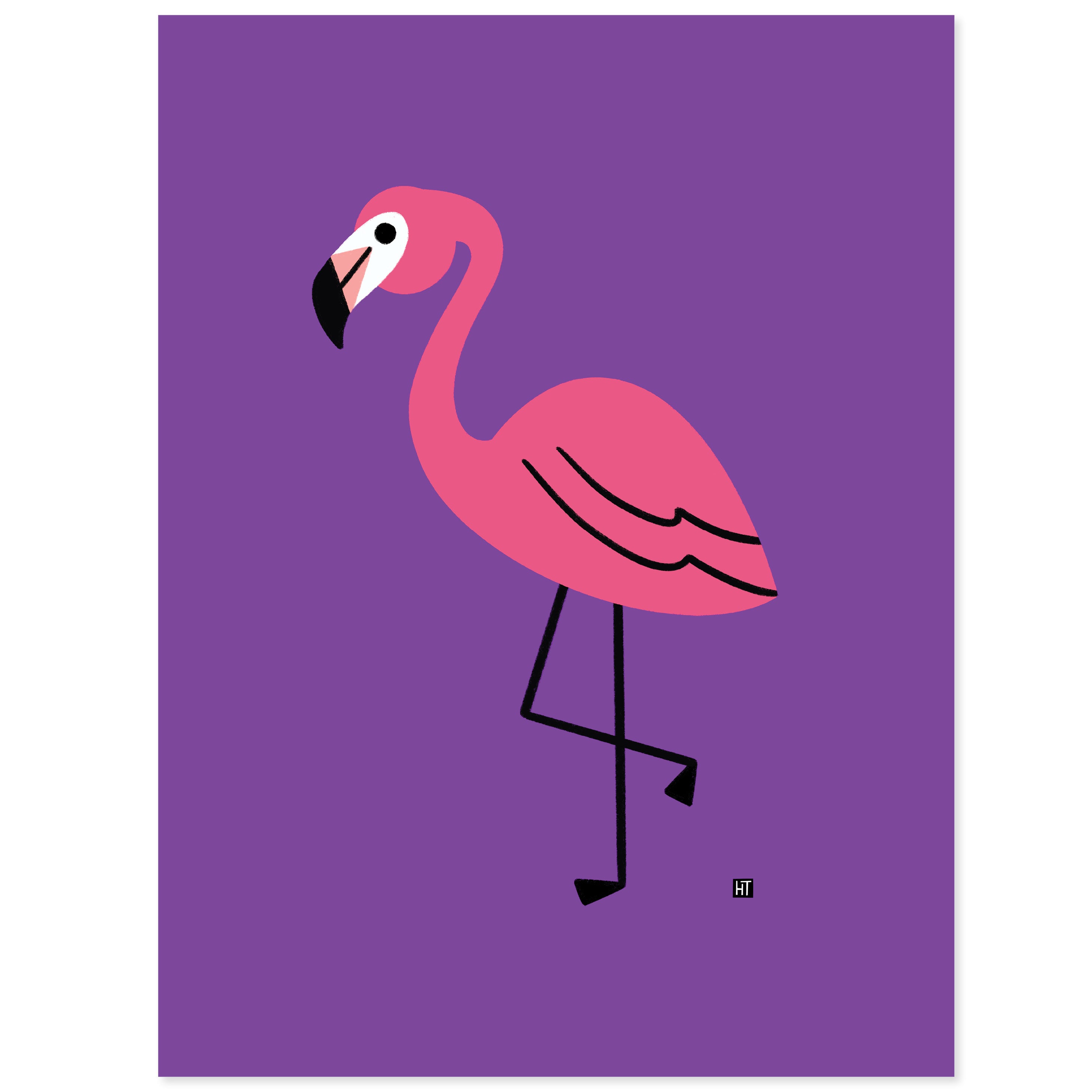 Flamingo Print, Half and a Third