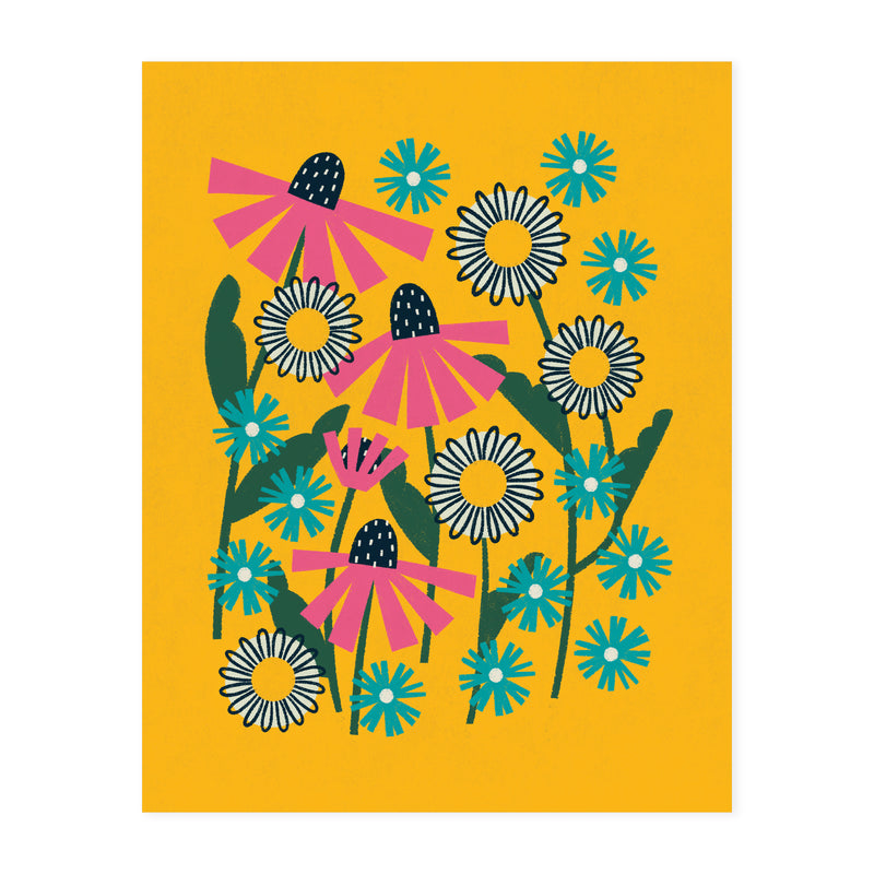 Coneflower, Daisy, And Aster Yellow Print