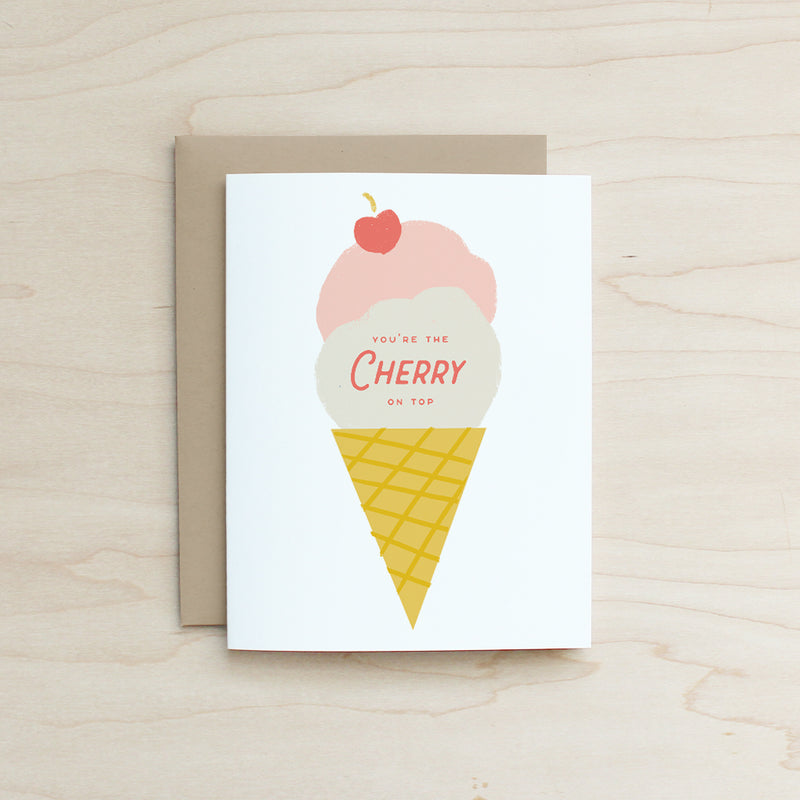 Half and a Third, Katey Mangels, Greeting Card, Cherry on Top Card