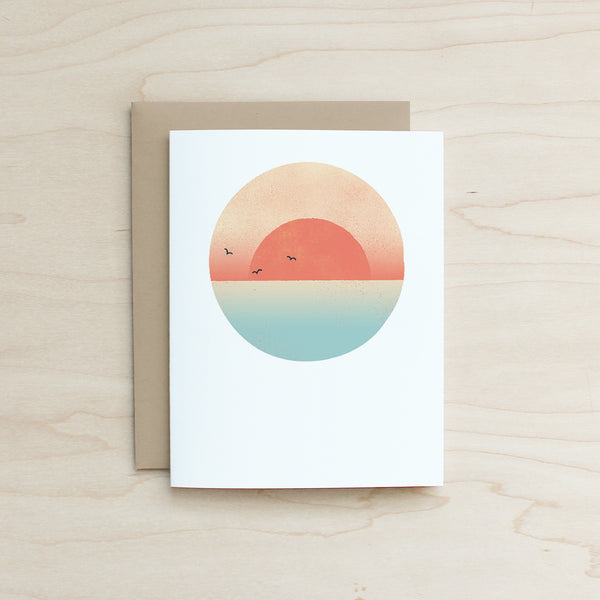 Sunset Card, Half and a Third, Katey Mangels, Half and a Third Card, Half and a Third Greeting Card